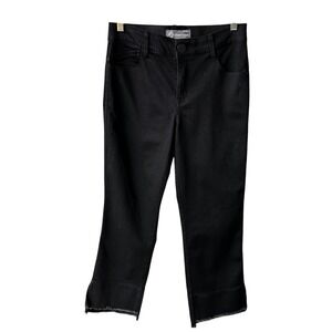 Democracy Ab Solution Jeans Pants Black Denim Raw Hem Preppy Boho Womens Size 6